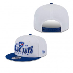 Men's Toronto Blue Jays White Royal Crest 9FIFTY Snapback Hat