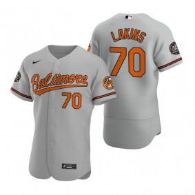 Men's Baltimore Orioles Travis Lakins Nike Gray 30th Anniversary Authentic Jersey