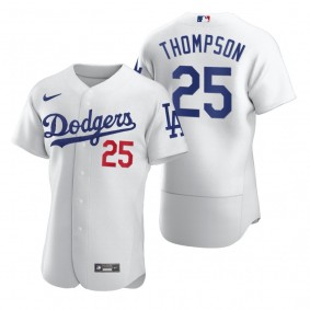Men's Los Angeles Dodgers Trayce Thompson White Authentic Home Jersey