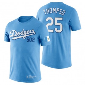 Trayce Thompson Dodgers Guatemalan Heritage Night Blue T-Shirt