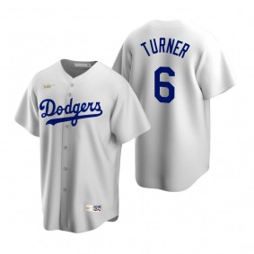 Brooklyn Dodgers Trea Turner Nike White Cooperstown Collection Home Jersey