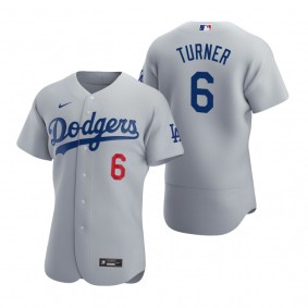 Men's Los Angeles Dodgers Trea Turner Nike Gray Authentic Alternate Jersey