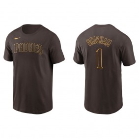 Trent Grisham Men's San Diego Padres Manny Machado Nike Brown Name & Number T-Shirt