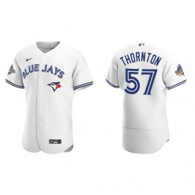 Trent Thornton Toronto Blue Jays White 1992 World Series Patch 30th Anniversary Authentic Jersey