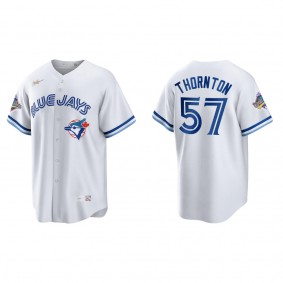 Trent Thornton Toronto Blue Jays White 1992 World Series Patch 30th Anniversary Cooperstown Collection Jersey