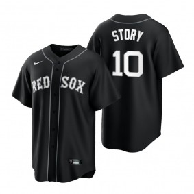 Boston Red Sox Trevor Story Nike Black White Replica Official Jersey