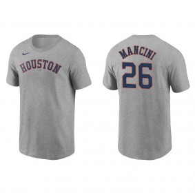 Men's Houston Astros Trey Mancini Gray Name & Number Nike T-Shirt