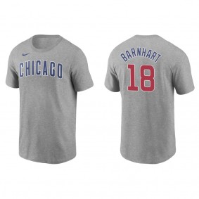 Tucker Barnhart Men's Chicago Cubs Javier Baez Nike Gray Name & Number T-Shirt