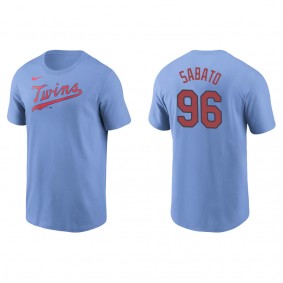Men's Minnesota Twins Aaron Sabato Light Blue Name & Number T-Shirt