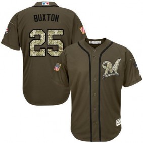 Male Minnesota Twins #25 Byron Buxton Olive Camo Stitched Baseball Jersey