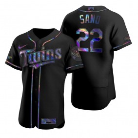 Minnesota Twins Miguel Sano Nike Black Authentic Holographic Golden Edition Jersey