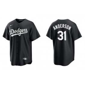Men's Los Angeles Dodgers Tyler Anderson Black White Replica Official Jersey