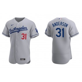 Men's Los Angeles Dodgers Tyler Anderson Gray Authentic Road Jersey