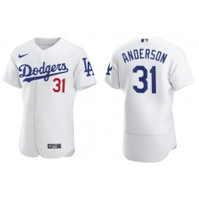 Men's Los Angeles Dodgers Tyler Anderson White Authentic Home Jersey