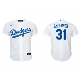 Youth Los Angeles Dodgers Tyler Anderson White Replica Home Jersey