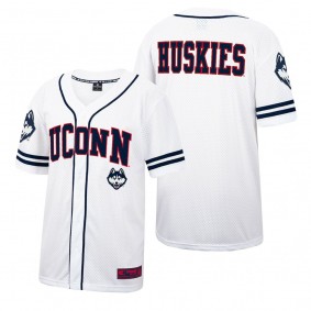 UConn Huskies White Navy Baseball Jersey