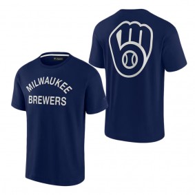 Unisex Milwaukee Brewers Fanatics Signature Navy Super Soft Short Sleeve T-Shirt