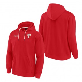 Unisex Philadelphia Phillies Fanatics Signature Red Super Soft Fleece Pullover Hoodie
