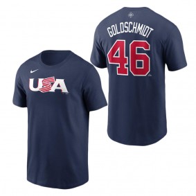 Men's USA Baseball Paul Goldschmidt Nike Navy 2023 World Baseball Classic Name & Number T-Shirt