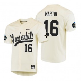Vanderbilt Commodores Austin Martin Cream 2019 NCAA Baseball World Series Jersey