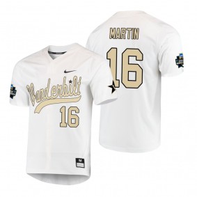 Vanderbilt Commodores Austin Martin White 2019 NCAA Baseball World Series Jersey