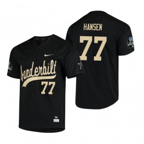Vanderbilt Commodores Brett Hansen Black College World Series Baseball Jersey