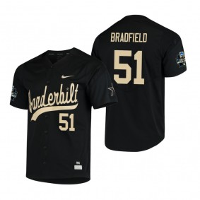Vanderbilt Commodores Enrique Bradfield Black College World Series Baseball Jersey