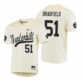 Vanderbilt Commodores Enrique Bradfield Cream College World Series Baseball Jersey