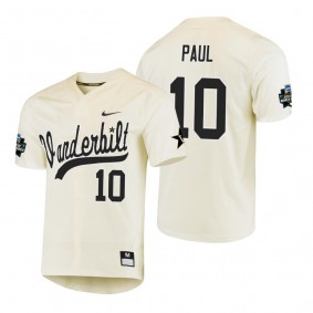 Vanderbilt Commodores Ethan Paul Cream 2019 NCAA Baseball World Series Jersey