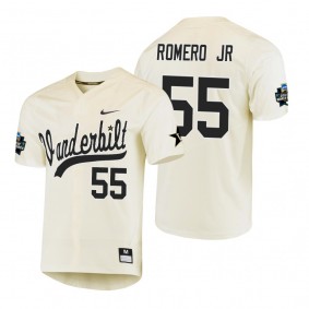 Vanderbilt Commodores Maxwell Romero Jr. Cream College World Series Baseball Jersey