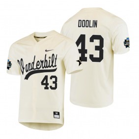 Vanderbilt Commodores Michael Doolin Cream College World Series Baseball Jersey