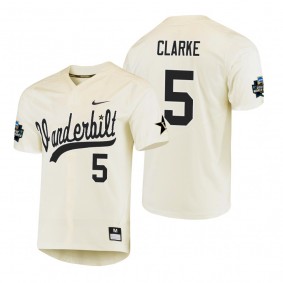 Vanderbilt Commodores Philip Clarke Cream 2019 NCAA Baseball World Series Jersey