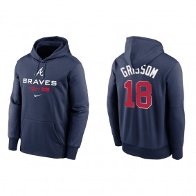 Vaughn Grissom Atlanta Braves Navy 2022 Postseason Authentic Collection Dugout Pullover Hoodie