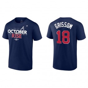 Vaughn Grissom Atlanta Braves Fanatics Branded Navy 2022 Postseason Locker Room T-Shirt