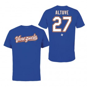 Men's Venezuela Baseball Jose Altuve LEGENDS Royal 2023 World Baseball Classic Name & Number T-Shirt