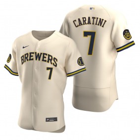 Men's Milwaukee Brewers Victor Caratini Cream Authentic Alternate Jersey
