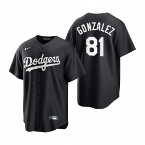 Los Angeles Dodgers Victor Gonzalez Nike Black White 2021 All Black Fashion Replica Jersey