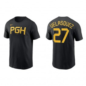 Vince Velasquez Pittsburgh Pirates Black 2023 City Connect Wordmark T-Shirt