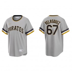 Vince Velasquez Men's Pittsburgh Pirates Nike Gray Road Cooperstown Collection Jersey