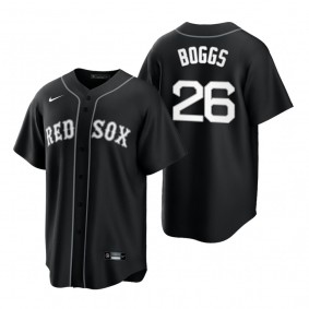 Boston Red Sox Wade Boggs Nike Black White 2021 All Black Fashion Replica Jersey