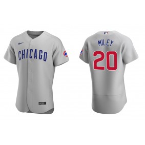 Men's Chicago Cubs Wade Miley Gray Authentic Road Jersey