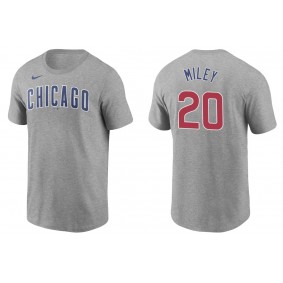 Men's Chicago Cubs Wade Miley Gray Name & Number T-Shirt