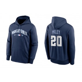 Men's Chicago Cubs Wade Miley Navy City Connect Pullover Hoodie