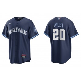 Men's Chicago Cubs Wade Miley Navy City Connect Replica Jersey