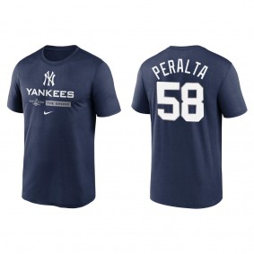 Wandy Peralta New York Yankees Navy 2022 Postseason Authentic Collection Dugout T-Shirt