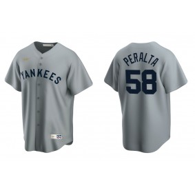 Men's New York Yankees Wandy Peralta Gray Cooperstown Collection Road Jersey