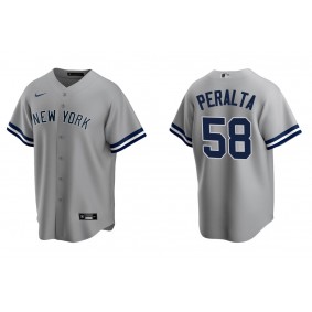 Men's New York Yankees Wandy Peralta Gray Replica Road Jersey