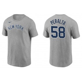 Men's New York Yankees Wandy Peralta Gray Name & Number T-Shirt