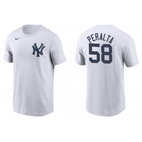 Men's New York Yankees Wandy Peralta White Name & Number T-Shirt