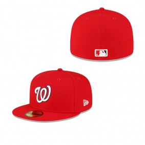 Men's Washington Nationals Red Authentic Collection Replica 59FIFTY Fitted Hat